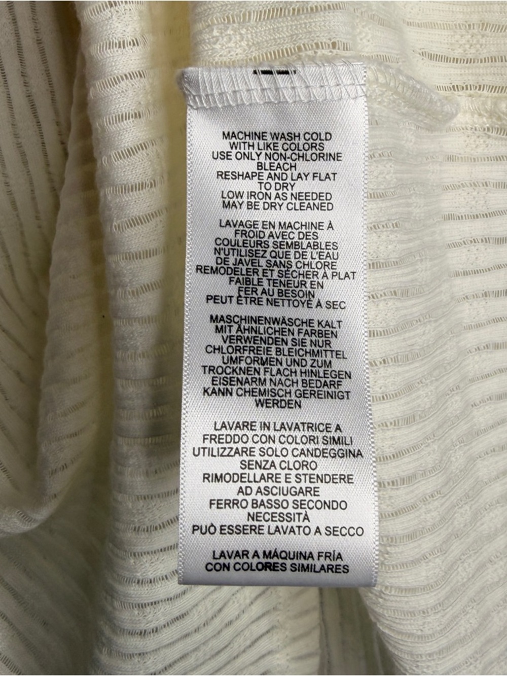Pilcro Cream Ribbed Mesh Long Sleeve Top Large - Picture 5 of 6